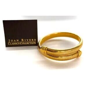 Vintage NIB Joan Rivers Classic Collection Gold Plated Snake Wrap Bracelet